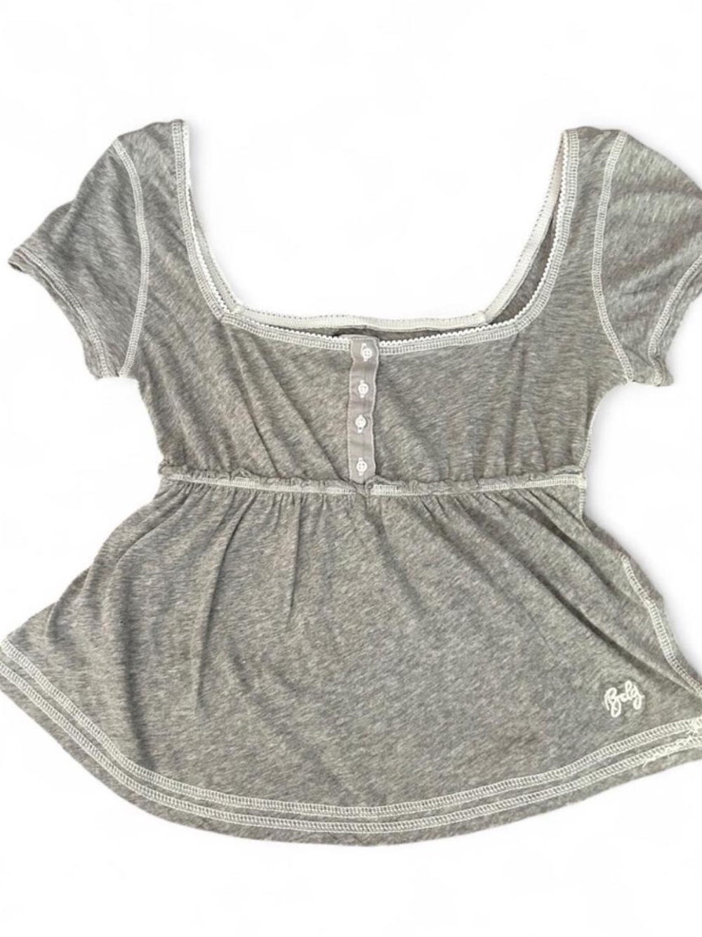 BDG Heather Gray Scoop-Neck Peplum Top, Size Medium, NWT